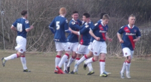 Carlisle celebrate Berwick's goal